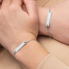 Load image into Gallery viewer, Choose Empathy Engraved Silver Bar Chain Bracelet