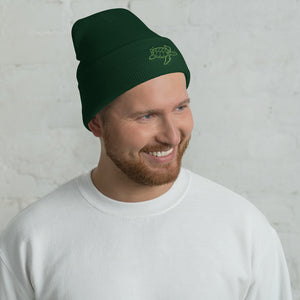 Turtle Embroidered Cuffed Beanie