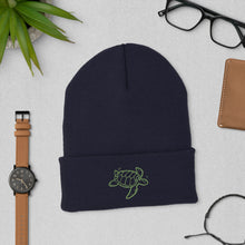 Load image into Gallery viewer, Turtle Embroidered Cuffed Beanie
